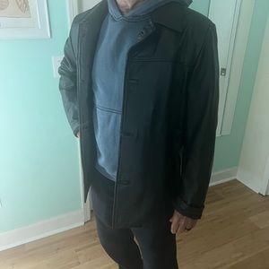 Man’s Black leather coat